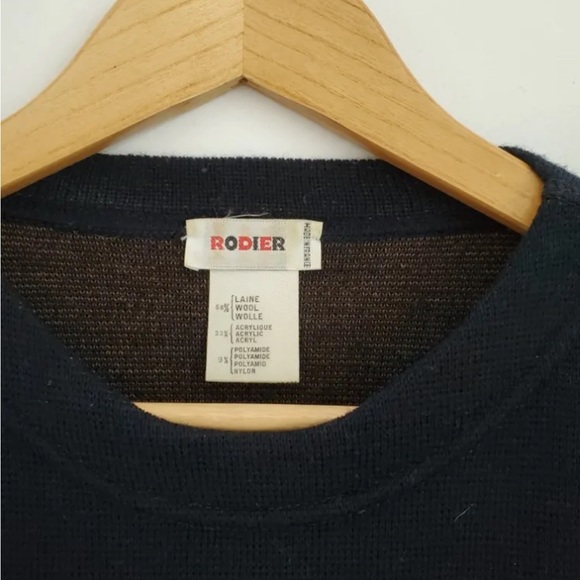 Vintage Rodier sweater with a Scottish terrier print - Picture 4 of 7